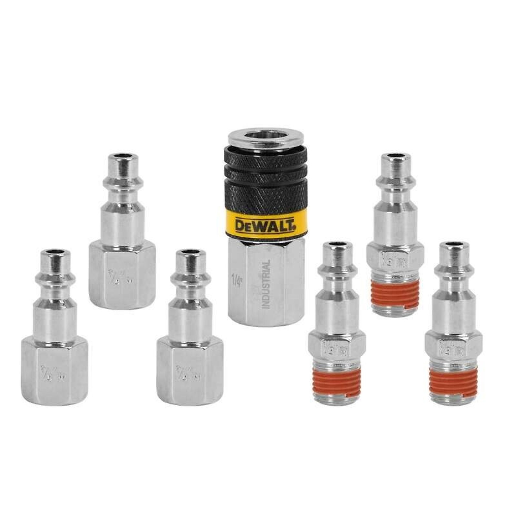 DEWALT, 7 Piece 1/4in. NPT Industrial Coupler Plugs, Coupler Size 1/4 in, Model# DXCM036-0227